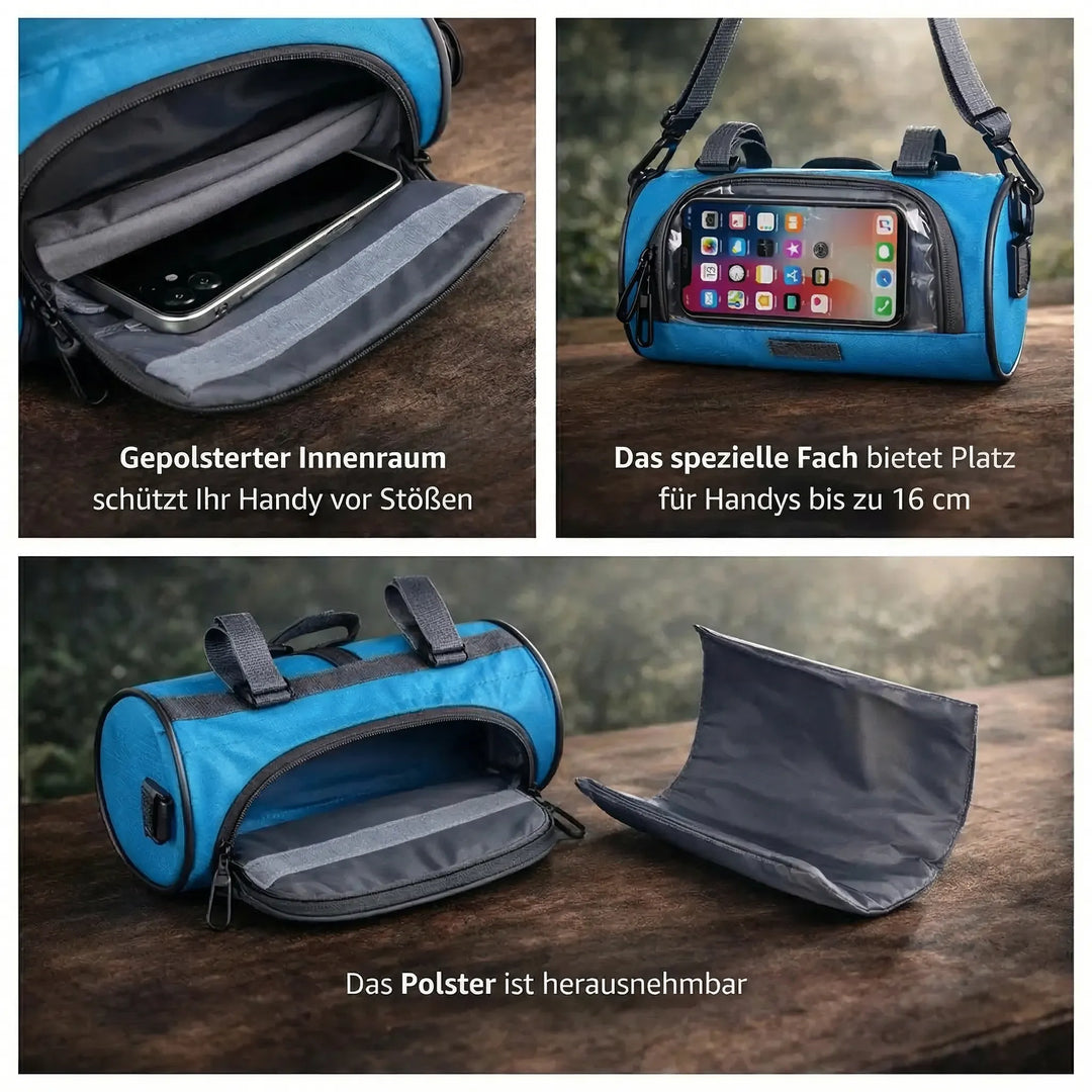 Borsa da manubrio per bicicletta | Borsa impermeabile per bicicletta con schermo touch | Tourix