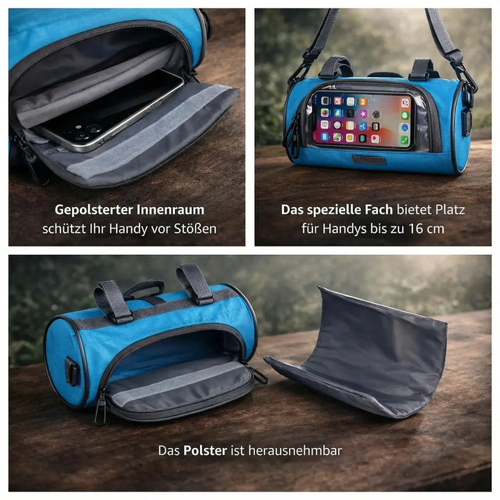 Borsa da manubrio per bicicletta | Borsa impermeabile per bicicletta con schermo touch | Tourix