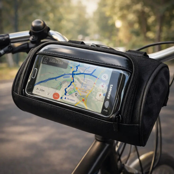 Borsa da manubrio per bicicletta | Borsa impermeabile per bicicletta con schermo touch | Tourix