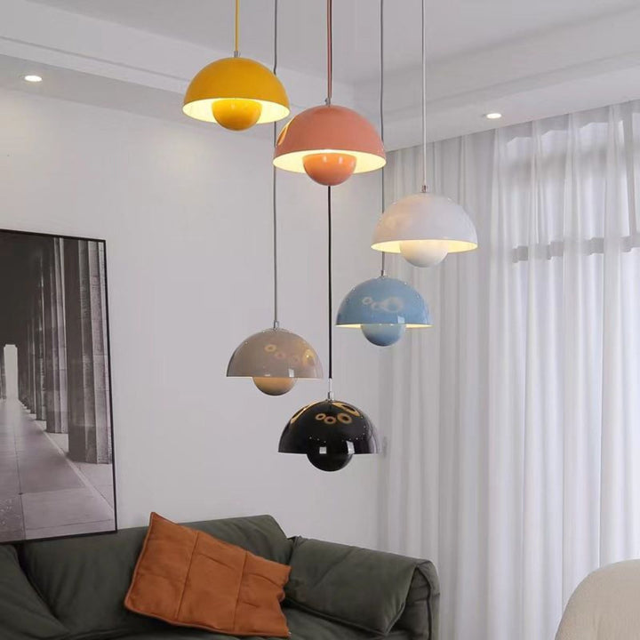 Lumina: Lampada a sospensione scandinava moderna con lampadine LED colorate