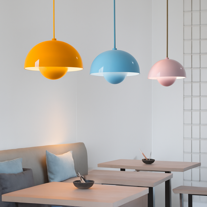 Lumina: Lampada a sospensione scandinava moderna con lampadine LED colorate