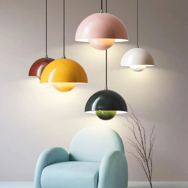 Lumina: Lampada a sospensione scandinava moderna con lampadine LED colorate
