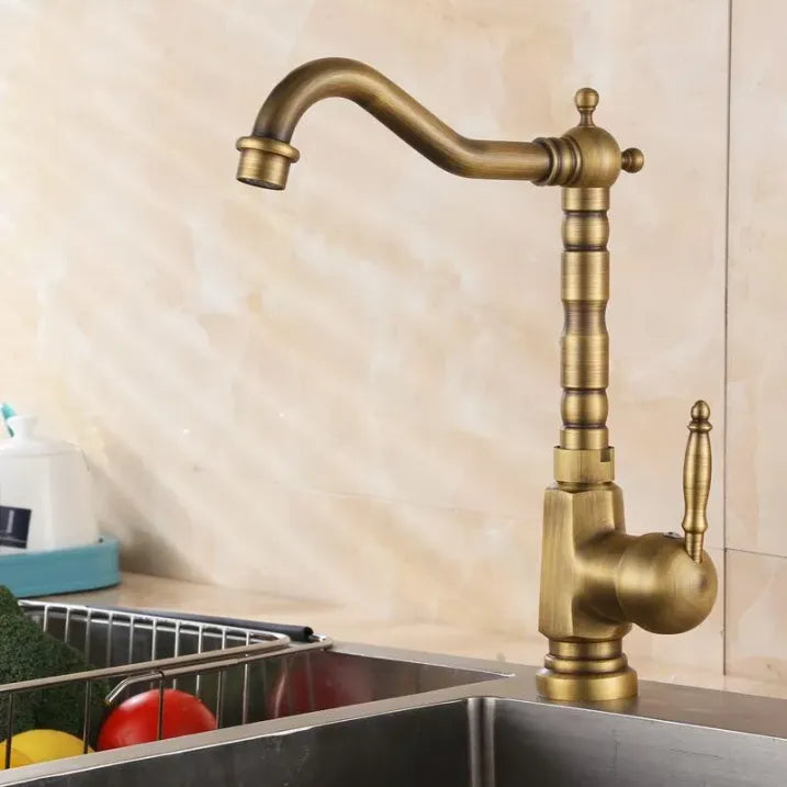 Brassora: Rubinetto da cucina vintage in ottone massiccio – girevole a 360° e durevole