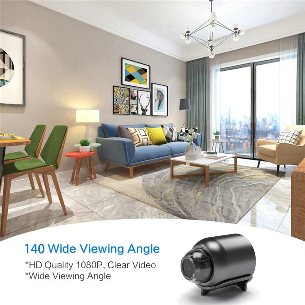 Mini Telecamera WiFi 1080P Visione Notturna Notifiche di Movimento Controllo Remoto Installazione App Semplice Sicurezza Domestica 2025