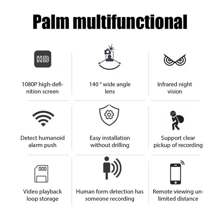 Mini Telecamera WiFi 1080P Visione Notturna Notifiche di Movimento Controllo Remoto Installazione App Semplice Sicurezza Domestica 2025