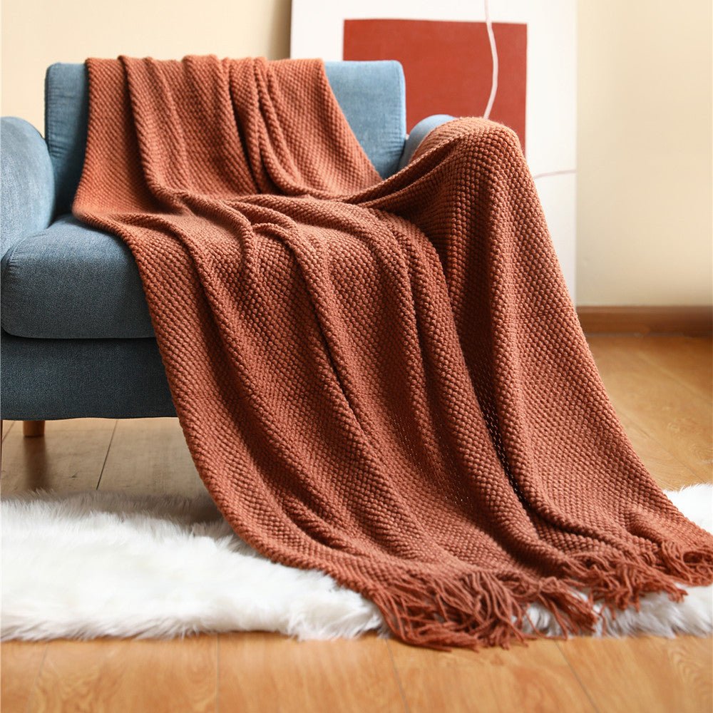 Coperta a maglia nordica - Morbida e Accogliente - Perfetta per soggiorno, camera da letto e terrazza