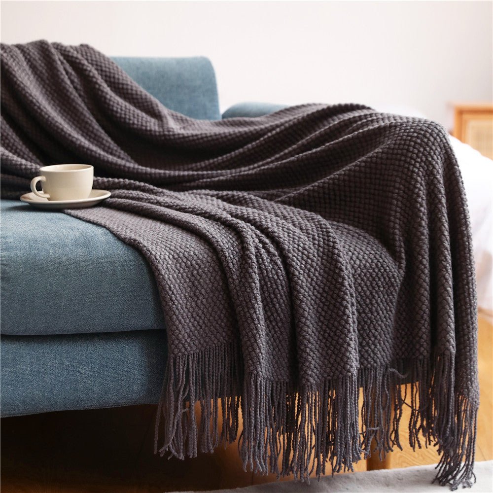 Coperta a maglia nordica - Morbida e Accogliente - Perfetta per soggiorno, camera da letto e terrazza