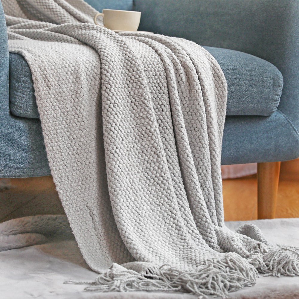 Coperta a maglia nordica - Morbida e Accogliente - Perfetta per soggiorno, camera da letto e terrazza