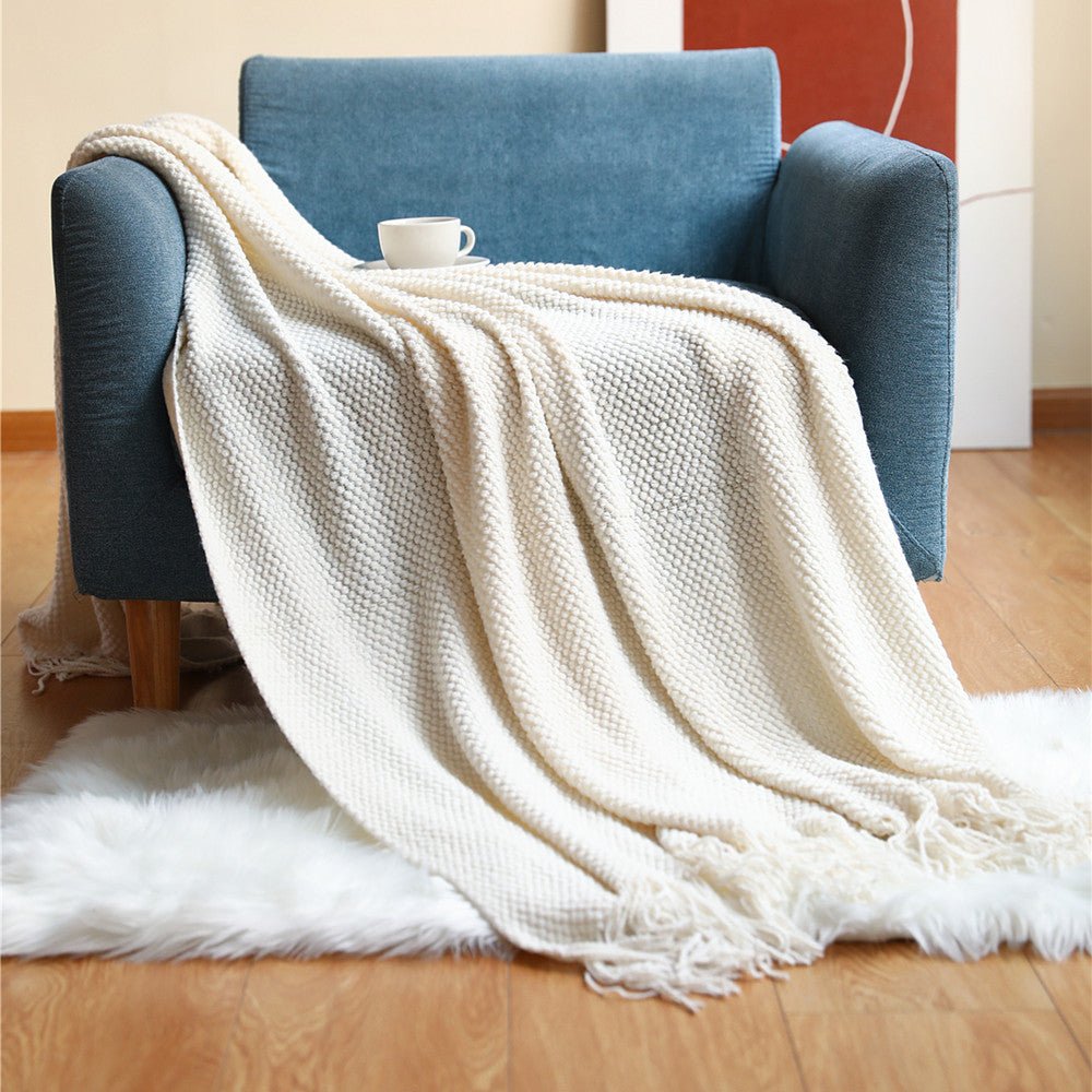 Coperta a maglia nordica - Morbida e Accogliente - Perfetta per soggiorno, camera da letto e terrazza