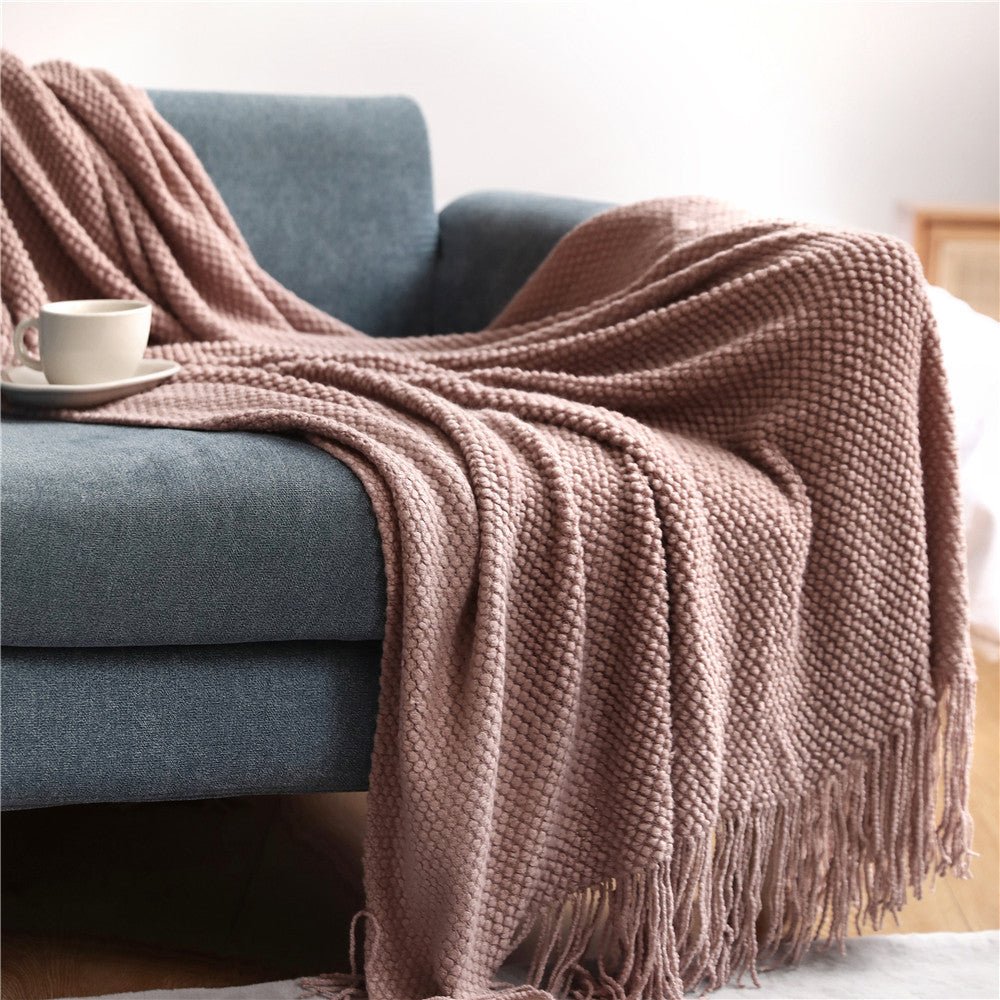 Coperta a maglia nordica - Morbida e Accogliente - Perfetta per soggiorno, camera da letto e terrazza