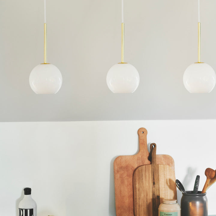 Lampada a sospensione Franca 13, Ottone/Opale