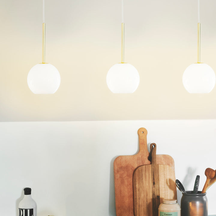 Lampada a sospensione Franca 13, Ottone/Opale