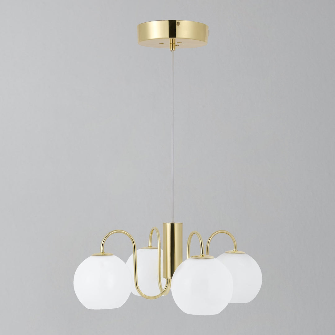 Franca Lampadario a 4 Luci, Ottone/Opale