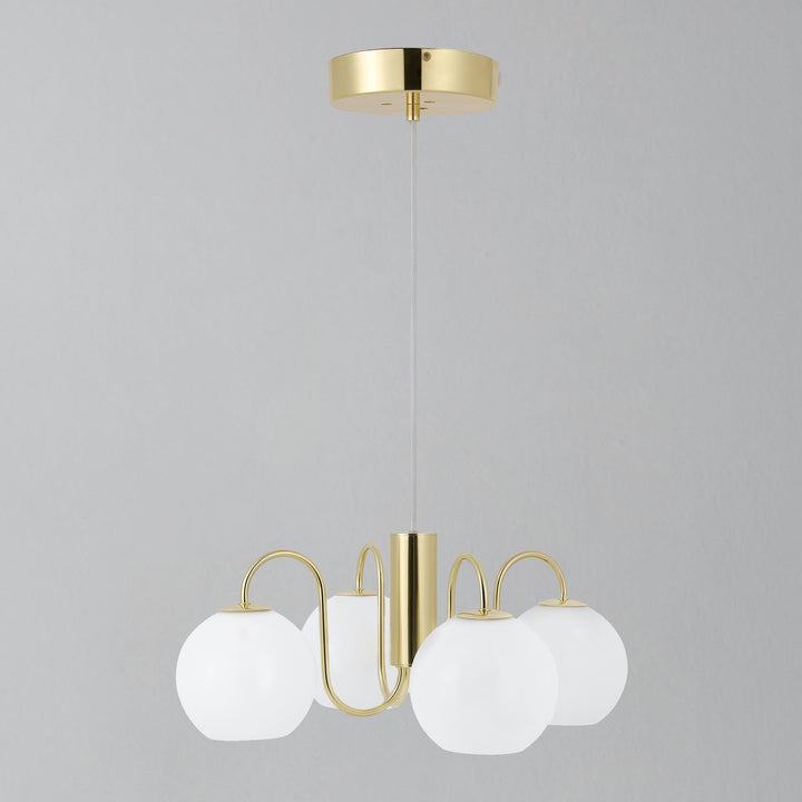 Franca Lampadario a 4 Luci, Ottone/Opale