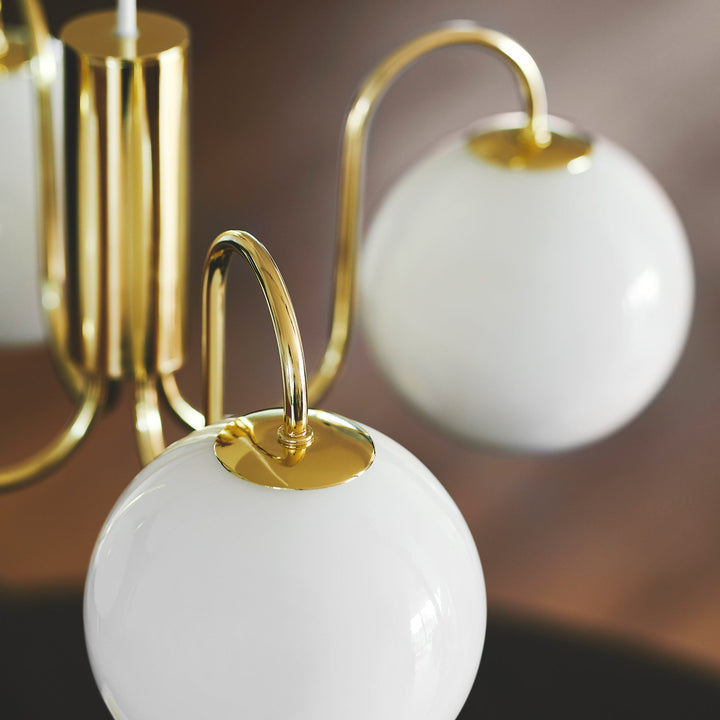 Franca Lampadario a 4 Luci, Ottone/Opale