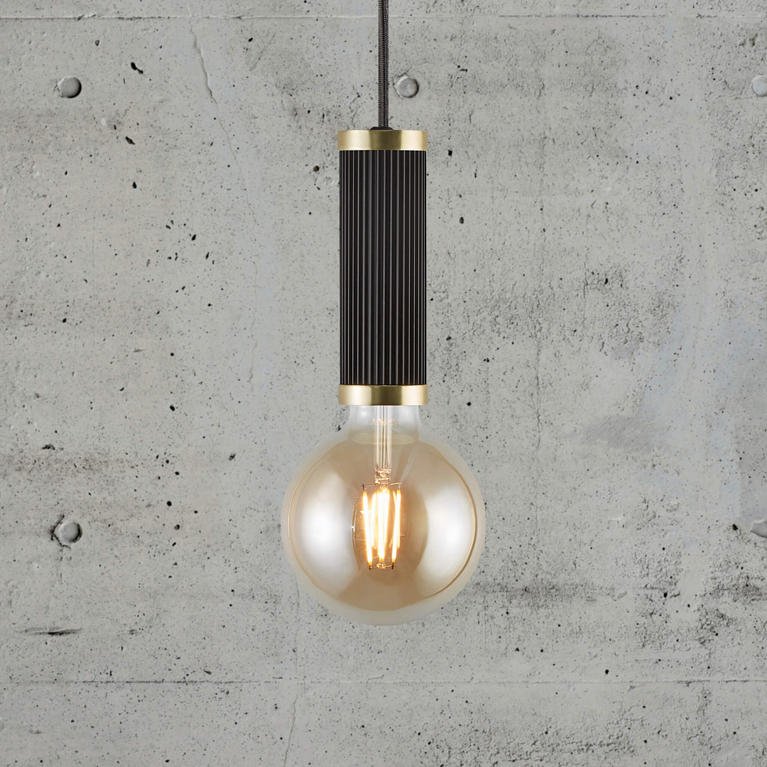 Lampada a Sospensione Mini Galloway, Nero/Ottone
