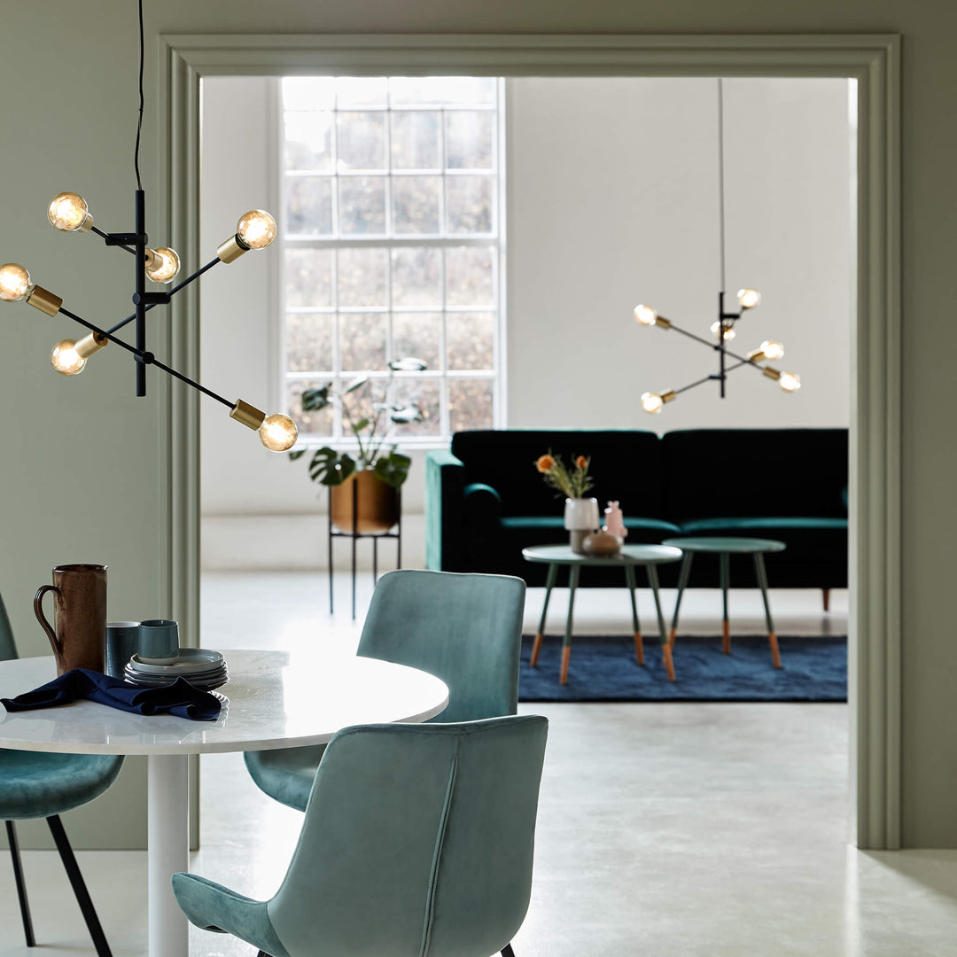 Lampada a sospensione Josefine, Nero/Ottone