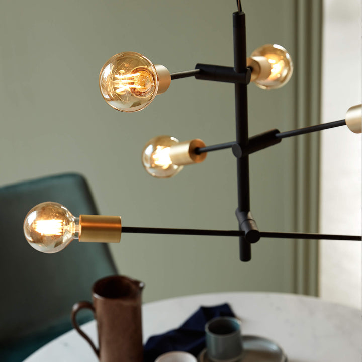 Lampada a sospensione Josefine, Nero/Ottone