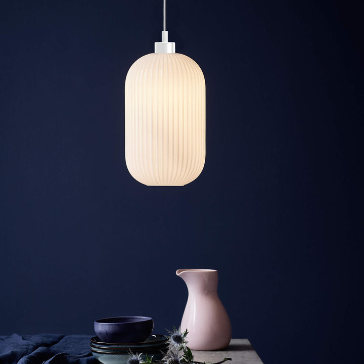 Lampada a sospensione Milford 20, Opale/Bianco