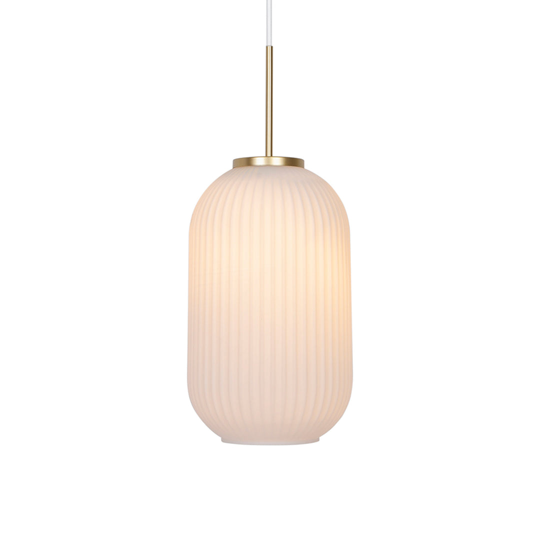 Lampada a sospensione Milford 20, Opale/Ottone