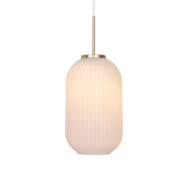Lampada a sospensione Milford 20, Opale/Ottone