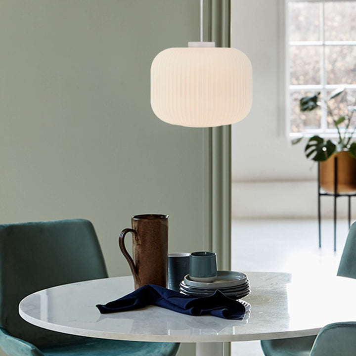 Lampada a sospensione Milford 30, Opale/Bianco