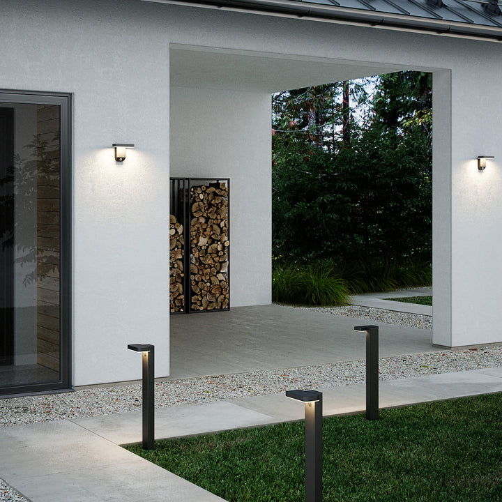 Luce da parete solare LED quadrata Rica per esterni, nera