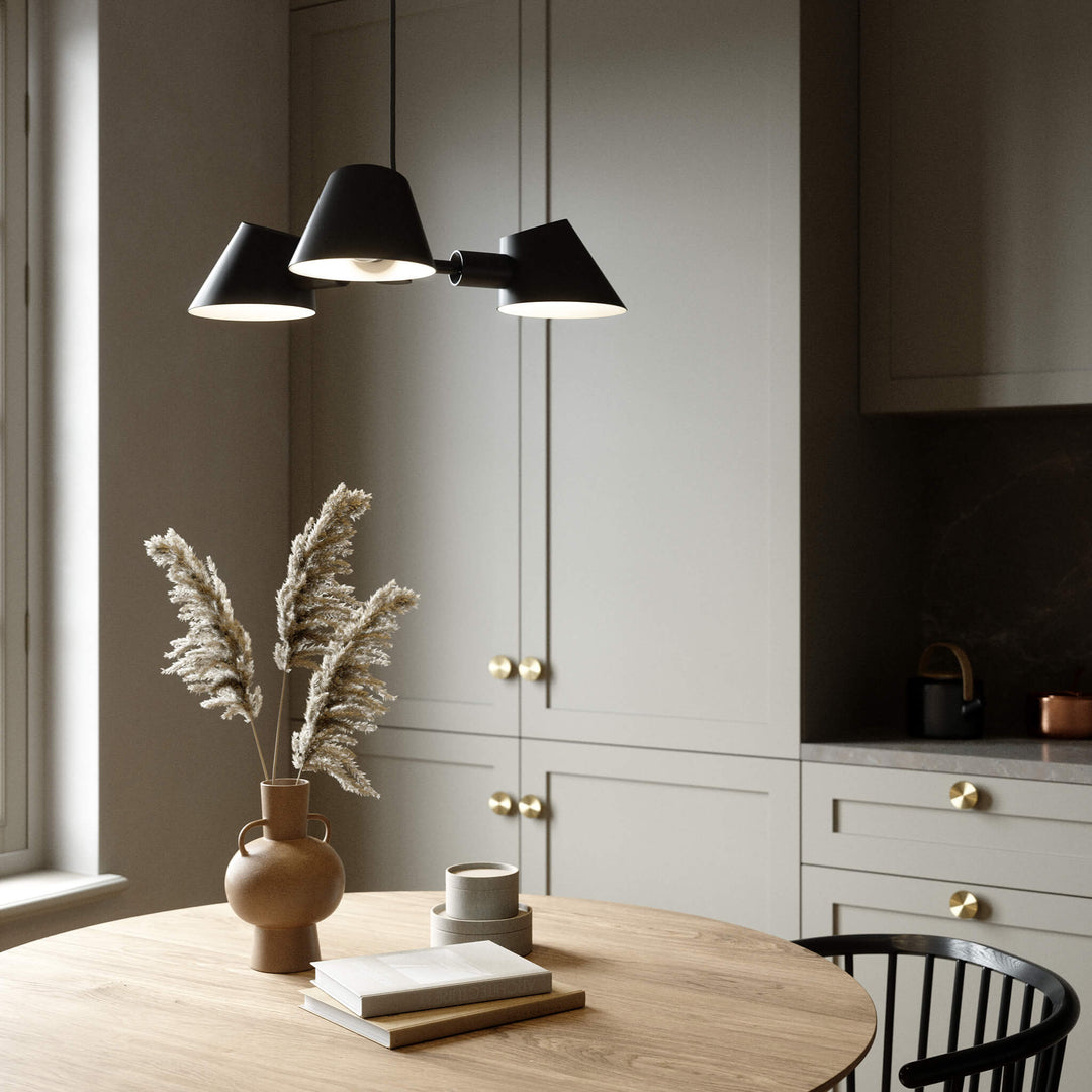 Lampada a sospensione Stay 3 Light, Nera