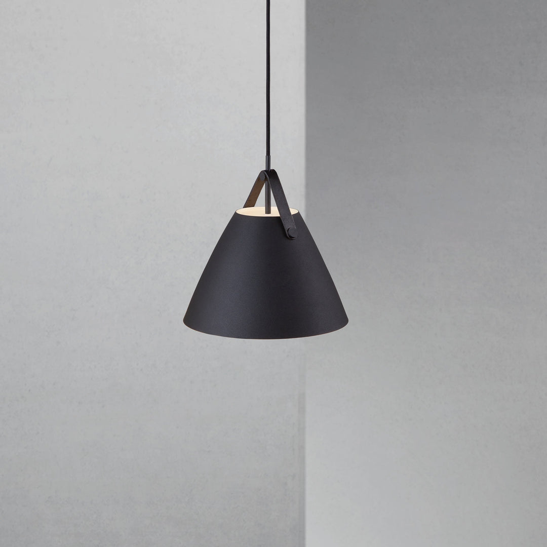 Lampada a Sospensione Strap 27, Nera