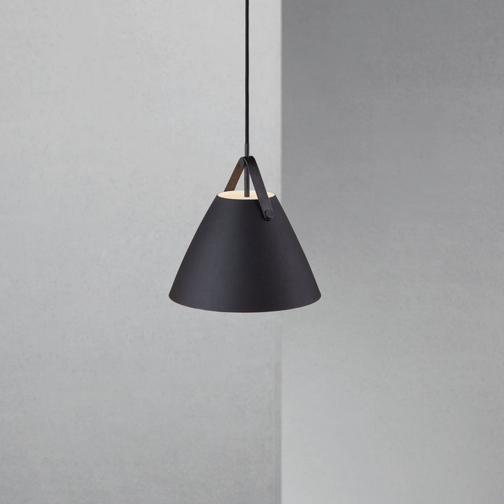 Lampada a Sospensione Strap 27, Nera