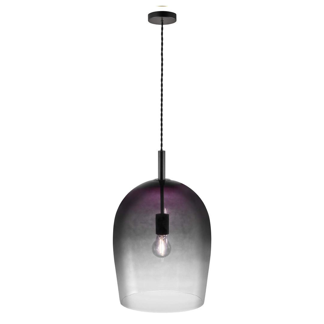 Lampadario in vetro Uma 30, vetro fumé
