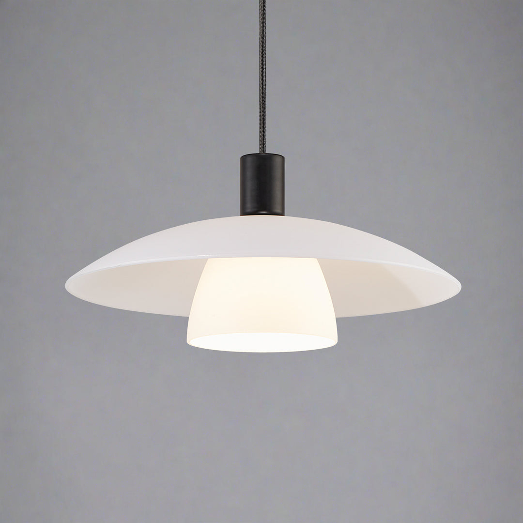 Lampada a sospensione Verona, Nero/Opale