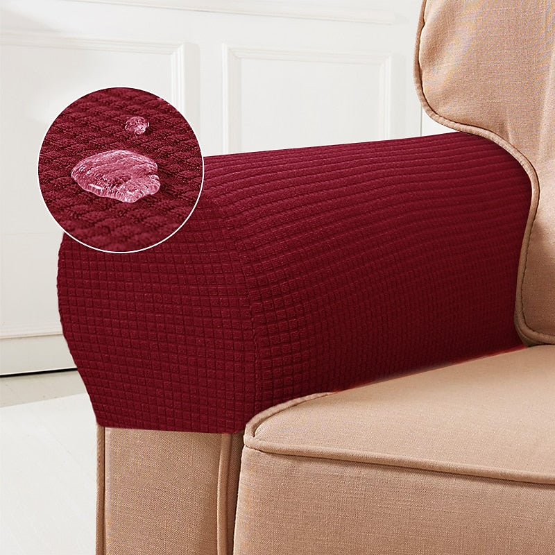 Fodere elastiche per braccioli – Fodere in spandex per sedie e poltrone, Set di 2, Bordeaux