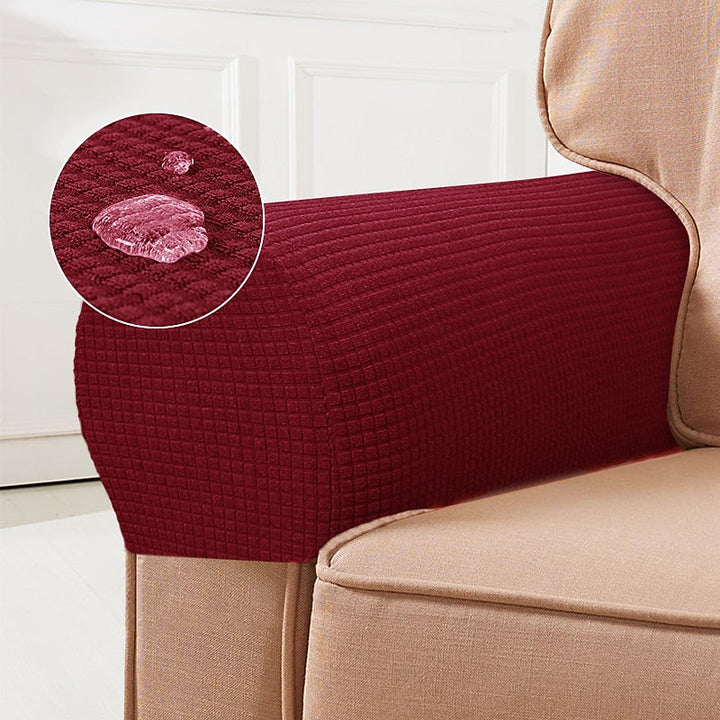 Fodere elastiche per braccioli – Fodere in spandex per sedie e poltrone, Set di 2, Bordeaux