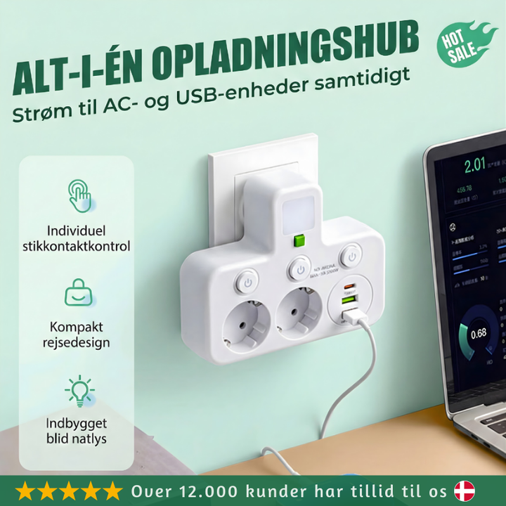 PlugWise™ – Presa multipla intelligente con hub di ricarica USB
