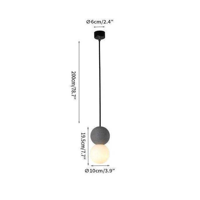 OrigoGlow: Lampada a sospensione con struttura a sfera in cemento e vetro opalino – per ingresso e angolo divano