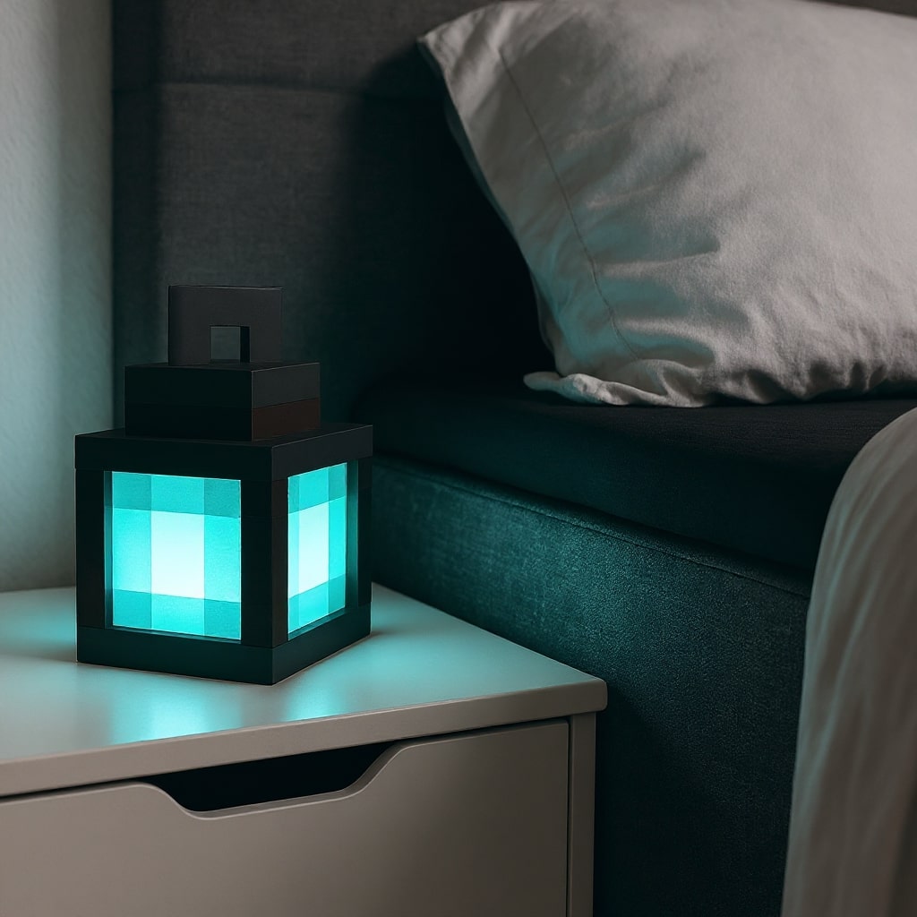 Lampada Minecraft | Lampada da tavolo senza fili | Lampada da notte | Applique da parete interna | PixelLuz