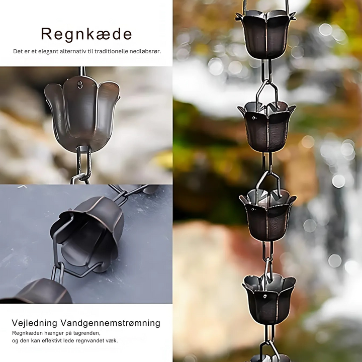 RainHaven™ – Chaîne de pluie décorative pour oiseaux