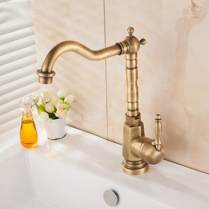 Brassora: Rubinetto da cucina vintage in ottone massiccio – girevole a 360° e durevole