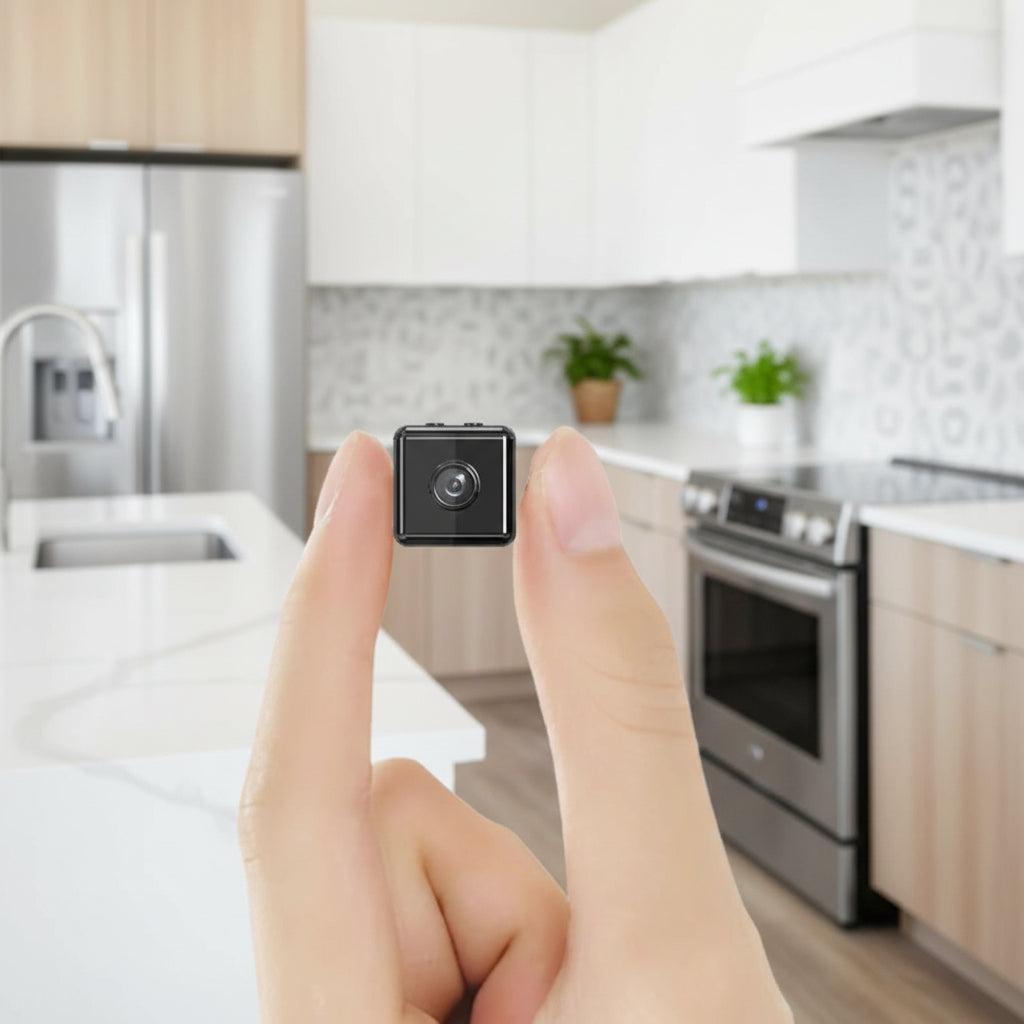 SecureView - Telecamera di sicurezza mini wireless 1080p per sorveglianza interna ed esterna