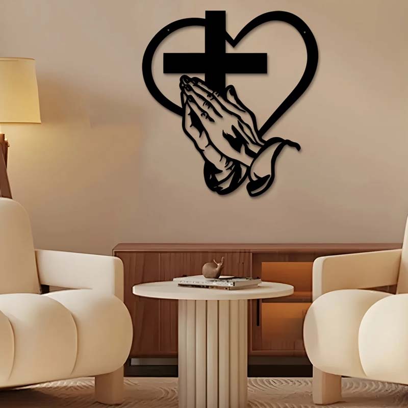 FaithBond™ – Decorazione Murale con Croce e Cuore