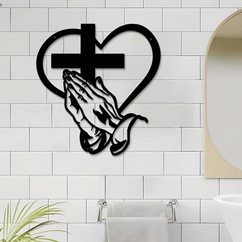 FaithBond™ – Decorazione Murale con Croce e Cuore