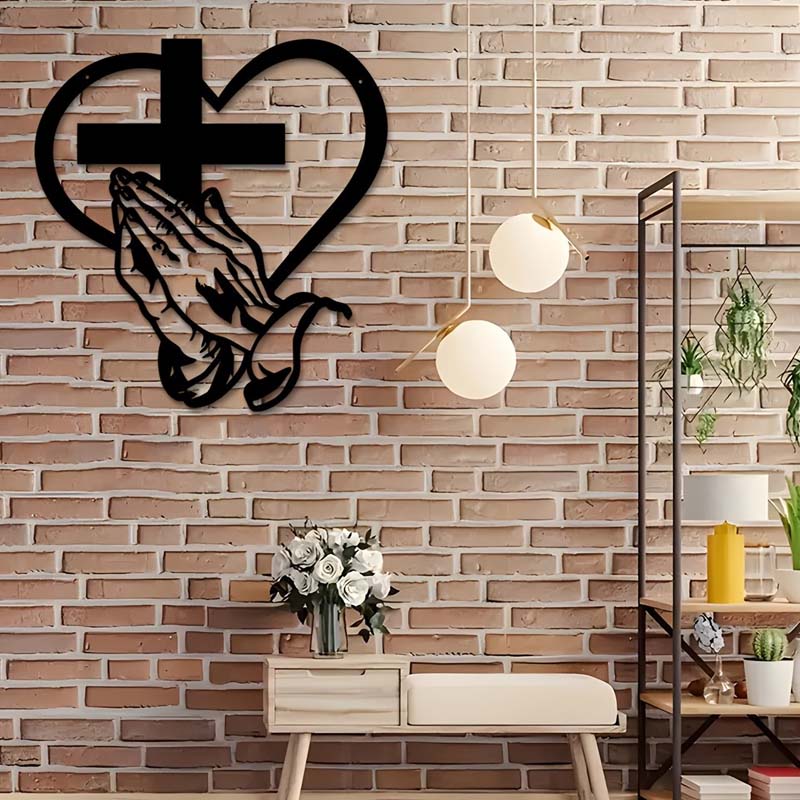 FaithBond™ – Decorazione Murale con Croce e Cuore