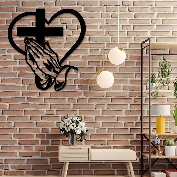 FaithBond™ – Decorazione Murale con Croce e Cuore