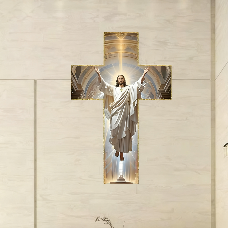 HolyVista™ – Decorazione murale con la Croce splendente di Gesù.
