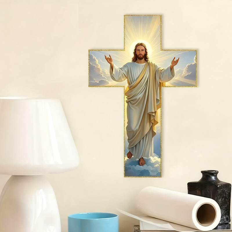 HolyVista™ – Decorazione murale con la Croce splendente di Gesù.