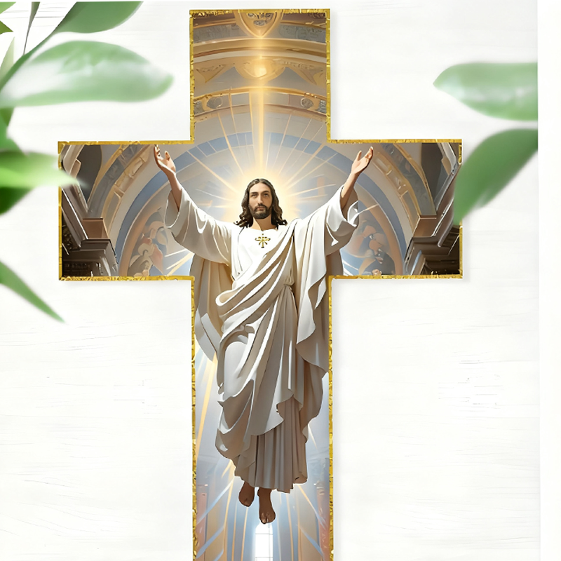 HolyVista™ – Decorazione murale con la Croce splendente di Gesù.