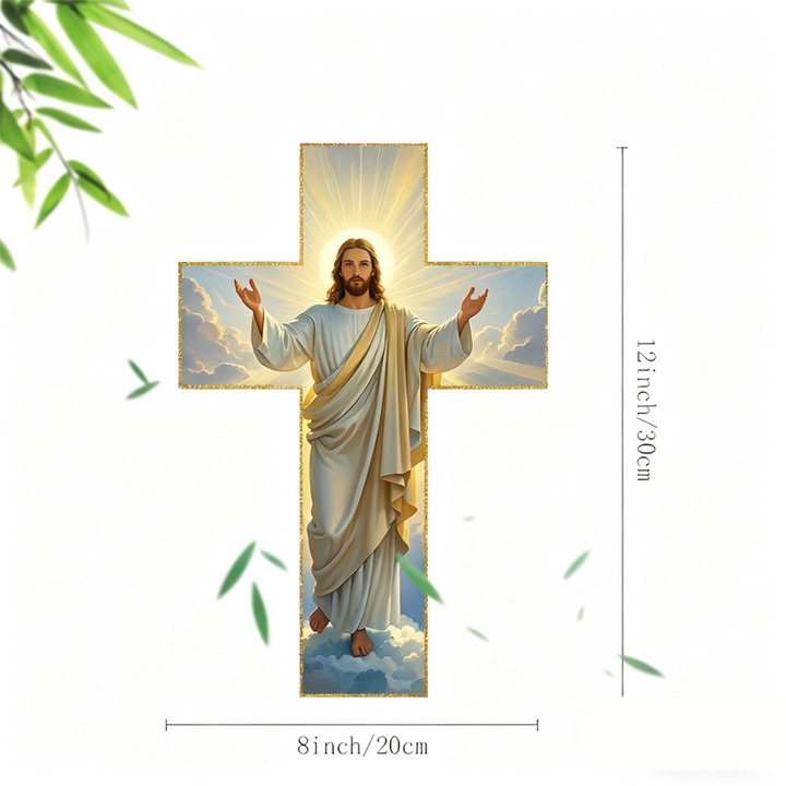 HolyVista™ – Decorazione murale con la Croce splendente di Gesù.