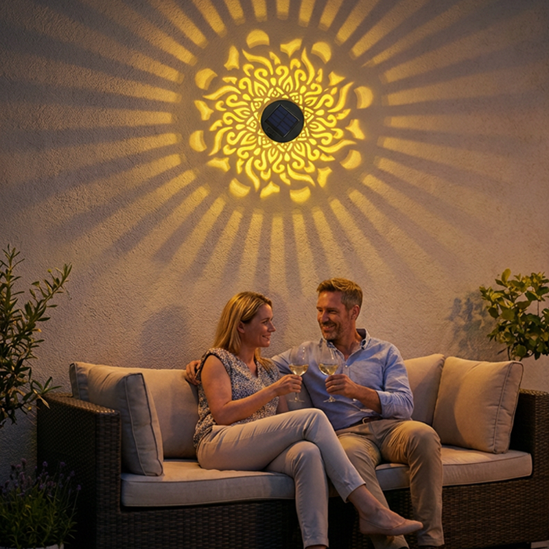 AuraGlow™ – Lampe de Projection Mandala Solaire