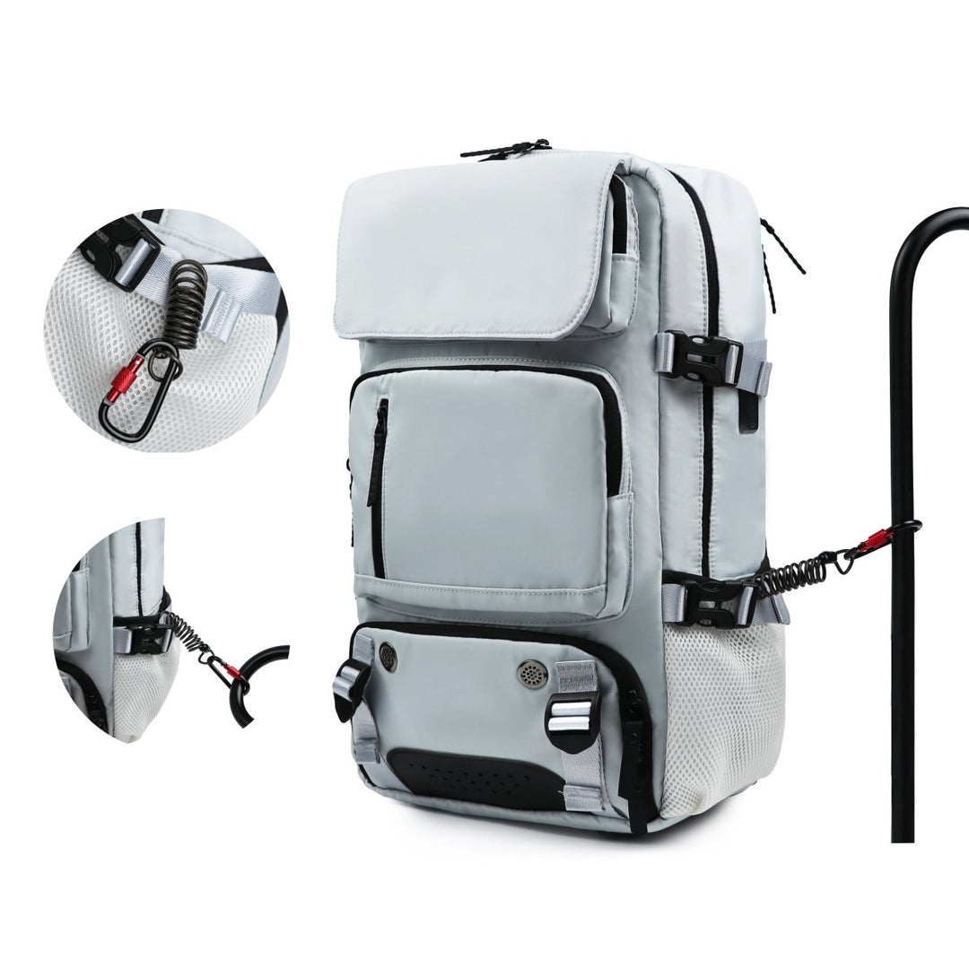 TRAVELMAX – Zaino da viaggio impermeabile con porta USB, scomparto per scarpe e tasca antitaccheggio